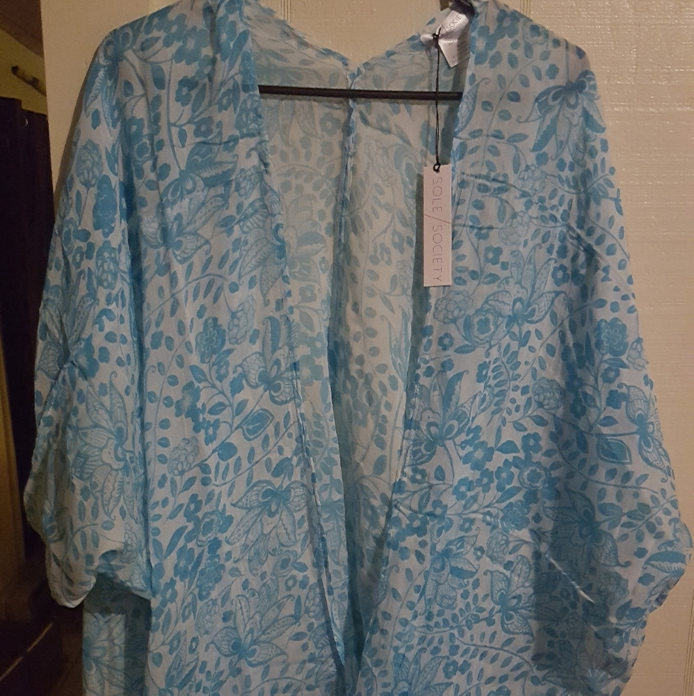 NWT Sole Society blue kimono/one size